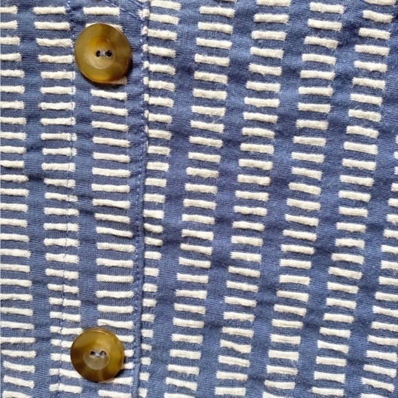 Caution To The Wind Blue‎ and White Sleeveless Dress with Buttons - Picture 4 of 8